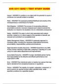AVS 3311 QUIZ 1 TEST STUDY GUIDE