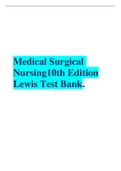 Medical Surgical Nursing10th Edition Lewis Test Bank.