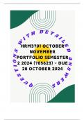 HRM3701 OCTOBER NOVEMBER PORTFOLIO Semester 2 2024 &lpar;785623&rpar; - DUE 28 October 2024