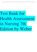 Test Bank for Health Assessment in Nursing 7th Edition by Weber