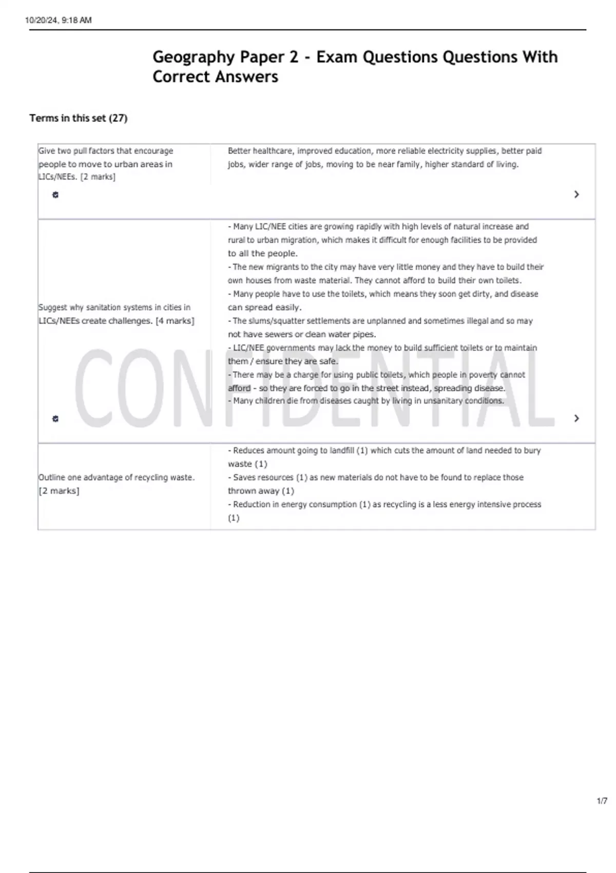 Geography Paper 2 Exam Questions With Correct AnswersGeography Paper