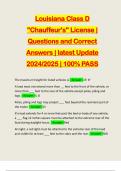 Louisiana Class D "Chauffeur's" License &vert; Questions and Correct Answers &vert; latest Update 2024&sol;2025 &vert; 100&percnt; PASS