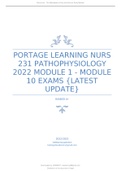 PORTAGE LEARNING NURS 231PATHOPHYSIOLOGY 2022 MODULE 1 -MODULE 10 EXAMS {LATEST UPDATE}