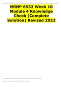 NRNP 6552 Week 10 Module 4 Knowledge Check (Complete Solution) Revised 2023