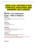 NRNP 6552 MIDTERM EXAM COMPLETE QUESTIONS AND ANSWERS 2023 UPDATE