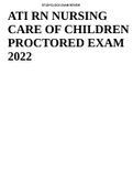 ATI RN NURSING CARE OF CHILDREN PROCTORED EXAM 2022