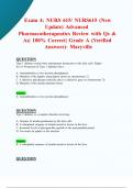 Exam 4&colon; NURS 615&sol; NURS615 &lpar;New 2024&sol; 2025 Update&rpar; Advanced Pharmacotherapeutics  Review with Qs & As&vert; 100&percnt; Correct&vert; Grade A &lpar;Verified Answers&rpar; - Maryville