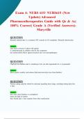 Exam 4&colon; NURS 615&sol; NURS615 &lpar;New 2024&sol; 2025 Update&rpar; Advanced Pharmacotherapeutics Guide with Qs & As&vert; 100&percnt; Correct&vert; Grade A &lpar;Verified Answers&rpar; - Maryville