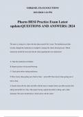 Pharm HESI Practice Exam Latest update&lpar;QUESTIONS AND ANSWERS&rpar; 2024