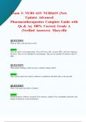 Exam 3&colon; NURS 615&sol; NURS615 &lpar;New 2024&sol; 2025 Update&rpar; Advanced Pharmacotherapeutics Guide with Qs & As&vert; 100&percnt; Correct&vert; Grade A &lpar;Verified Answers&rpar; - Maryville