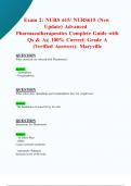 Exam 2&colon; NURS 615&sol; NURS615 &lpar;New 2024&sol; 2025 Update&rpar; Advanced Pharmacotherapeutics Guide with Qs & As&vert; 100&percnt; Correct&vert; Grade A &lpar;Verified Answers&rpar; - Maryville