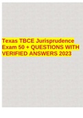 Texas TBCE Jurisprudence Exam 50 + QUESTIONS WITH VERIFIED ANSWERS 2023