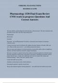 Pharmacology 1530 Final Exam Review CNM &lpar;work in progress&rpar; Questions And Correct Answers