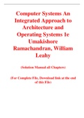 Computer Systems An Integrated Approach to Architecture and Operating Systems 1e Umakishore Ramachandran, William Leahy (Solution Manual)
