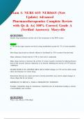Exam 1&colon; NURS 615&sol; NURS615 &lpar;New 2024&sol; 2025 Update&rpar; Advanced Pharmacotherapeutics  Review with Qs & As&vert; 100&percnt; Correct&vert; Grade A &lpar;Verified Answers&rpar; - Maryville