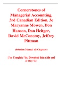 Cornerstones of Managerial Accounting, 3rd Canadian Edition, 3e  Maryanne Mowen, Don Hanson, Dan Heitger, David McConomy, Jeffrey Pittman (Solution Manual)