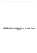 NR 222 Unit-6  Exam 2 Study Guide, Verified And Correct Answers, NR 222: Health and Wellness, Chamberlain College of Nursing.