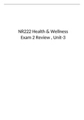 NR 222 Unit-6  Exam 2 Review, Verified And Correct Answers, NR 222: Health and Wellness, Chamberlain College of Nursing.