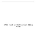 NR 222 Exam 3 Study Guide, Health and Wellness, Verified And Correct Answers, NR 222: Health and Wellness, Chamberlain College of Nursing.