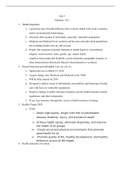 NR 222 Unit 3 Study Guide, Verified And Correct Answers, NR 222: Health and Wellness, Chamberlain College of Nursing.