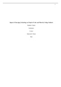Impact of Emerging Technology on People of Color and Minority College Students