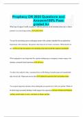 Prophecy OR 2025 Questions and Answers100&percnt; Pass graded A&plus;
