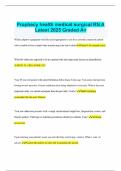 Prophecy health medical surgical RN A Latest 2025 Graded A&plus;