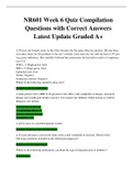 NR601 Week 6 Quiz Compilation Questions with Correct Answers Latest Update Graded A+