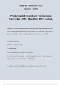 Praxis Special Education&colon; Foundational Knowledge &lpar;5355&rpar; Questions 100&percnt; Solved&period;
