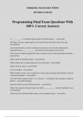 Programming Final Exam Questions With 100&percnt; Correct Answers