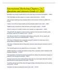 International Marketing Chapters 5&comma;6&comma;7 Questions and Answers Grade A&plus; 2023