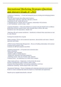 International Marketing Strategies Questions and Answers Grade A&plus; 2023