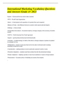 International Marketing Vocabulary Questions and Answers Grade A&plus; 2023