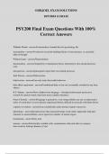PSY200 Final Exam Questions With 100&percnt; Correct Answers