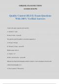 Quality Control &lpar;BLUE&rpar; Exam Questions With 100&percnt; Verified Answers
