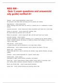 NSG 500 - Quiz 1&vert; exam questions and answers&sol;study guide&vert; verified A&plus;