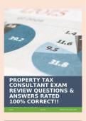PROPERTY TAX CONSULTANT EXAM REVIEW QUESTIONS & ANSWERS RATED 100&percnt; CORRECT&excl;&excl;