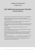 RTE 1000 Final Exam Questions With 100&percnt; Correct Answers&period;