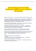  National Registry Of Food Safety Professionals &lpar;NRFSP&rpar; Exam Questions And Answers&period;