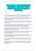 2024 LEVEL I ANTITERRORISM TRAINING - PRE TEST EXAM QUESTIONS WITH CORRECT ANSWERS