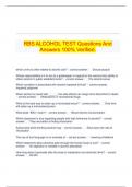 RBS ALCOHOL TEST Questions And Answers 100&percnt; Verified&period;