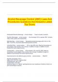 Alcohol Beverage Control &lpar;ABC&rpar; Laws And Procedures Questions And Answers Latest Top Score&period;