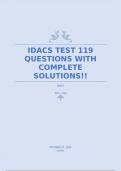IDACS TEST 119 QUESTIONS WITH COMPLETE SOLUTIONS&excl;&excl;