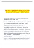 National Phlebotomy Certification Exam Questions And Answers 100&percnt; Verified&period;