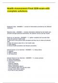 Health Assessment Final 3309 exam with complete solutions&period;