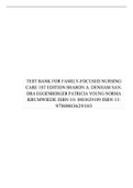 TEST BANK FOR FAMILY- FOCUSED NURSING CARE 1ST EDITION SHARON A. DENHAM SANDRA EGGENBEGER PATRICIA YOUNG NORMA KRUMWIENDE