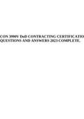 CON 3990V DoD CONTRACTING CERTIFICATIONQUESTIONS AND ANSWERS 2023 COMPLETE
