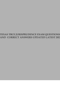 TEXAS TBCE JURISPRUDENCE EXAM QUESTIONS AND CORRECT ANSWERS UPDATED LATEST 2023.