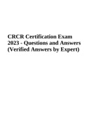 CRCR Certification Exam 2023 - Questions and Answers Graded A+