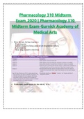 Pharmacology 310 Midterm Exam_2020 | Pharmacology 310 Midterm Exam-Gurnick Academy of Medical Arts